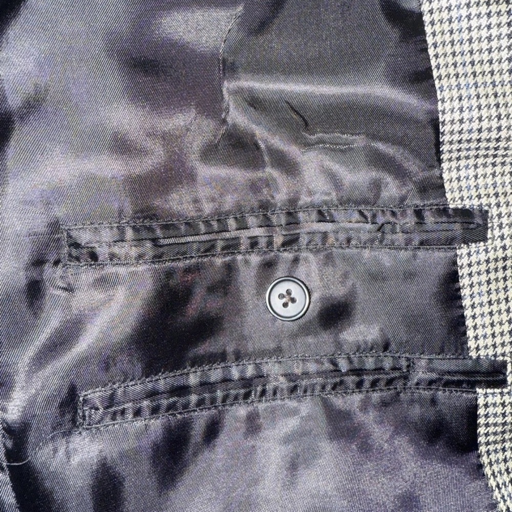 TravelSmith Men's Beige Houndstooth Blazer Sport Coat 40R Silk Wool Lightweight - Picture 8 of 10